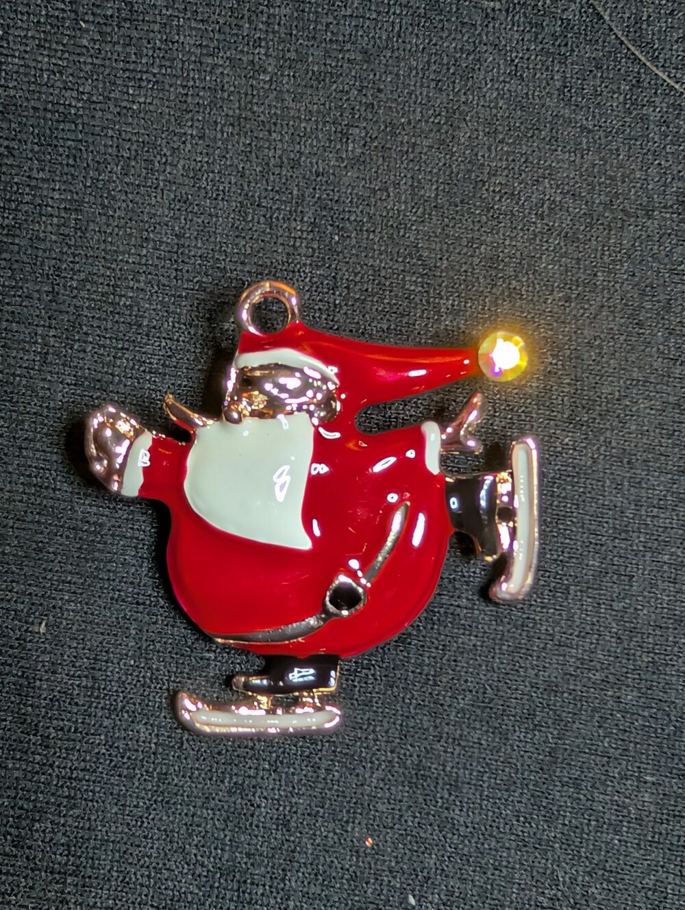 Santa Claus Enamel Phone Charm - Red